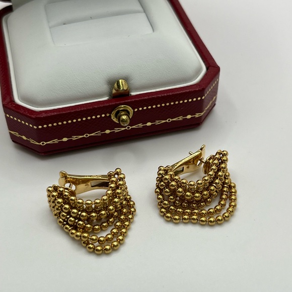 Cartier Draperie 18K Yellow Gold Drop Earrings - Picture 7 of 10